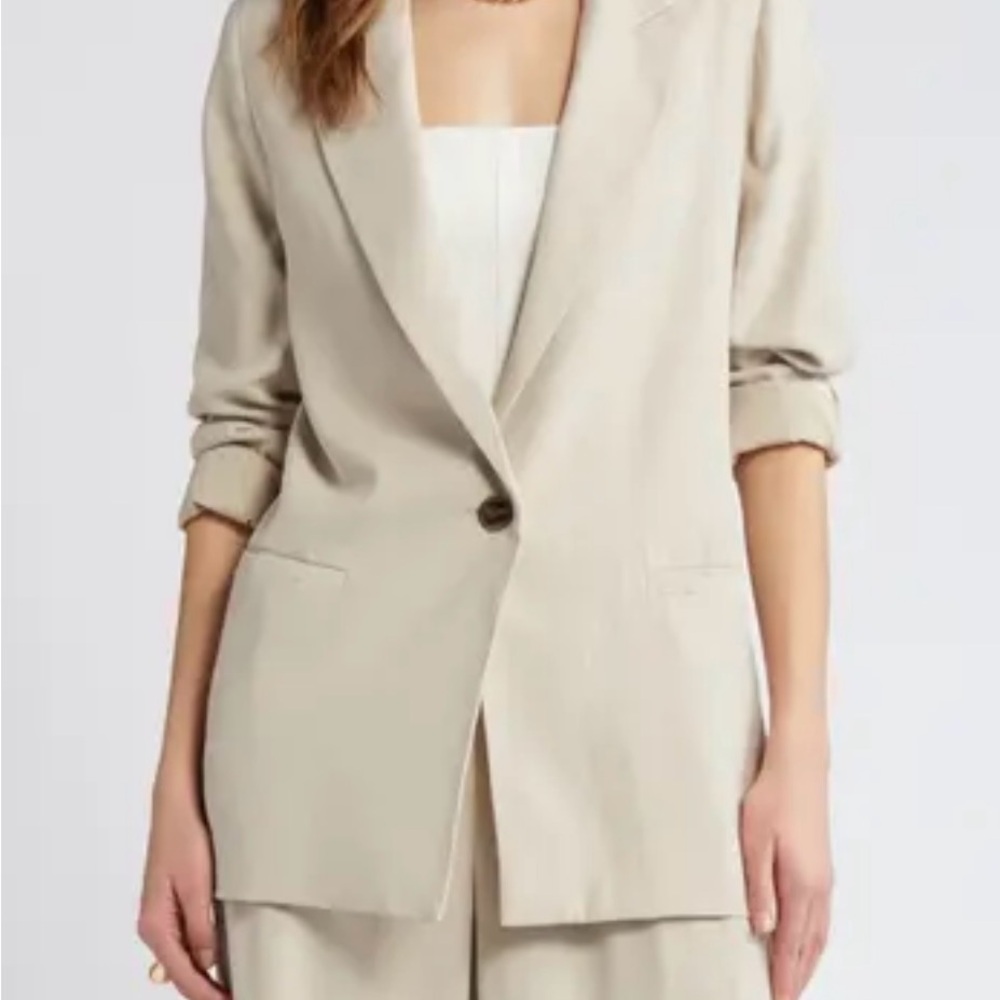 Open Edit Relaxed Fit Blazer, size S, Cream